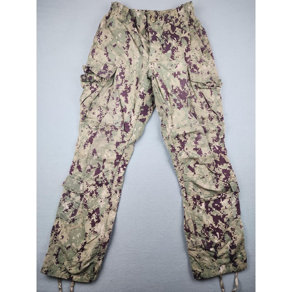 US Navy NWU Type III Pants Mens Small Regular Green Camo Ripstop Cargo Uniform